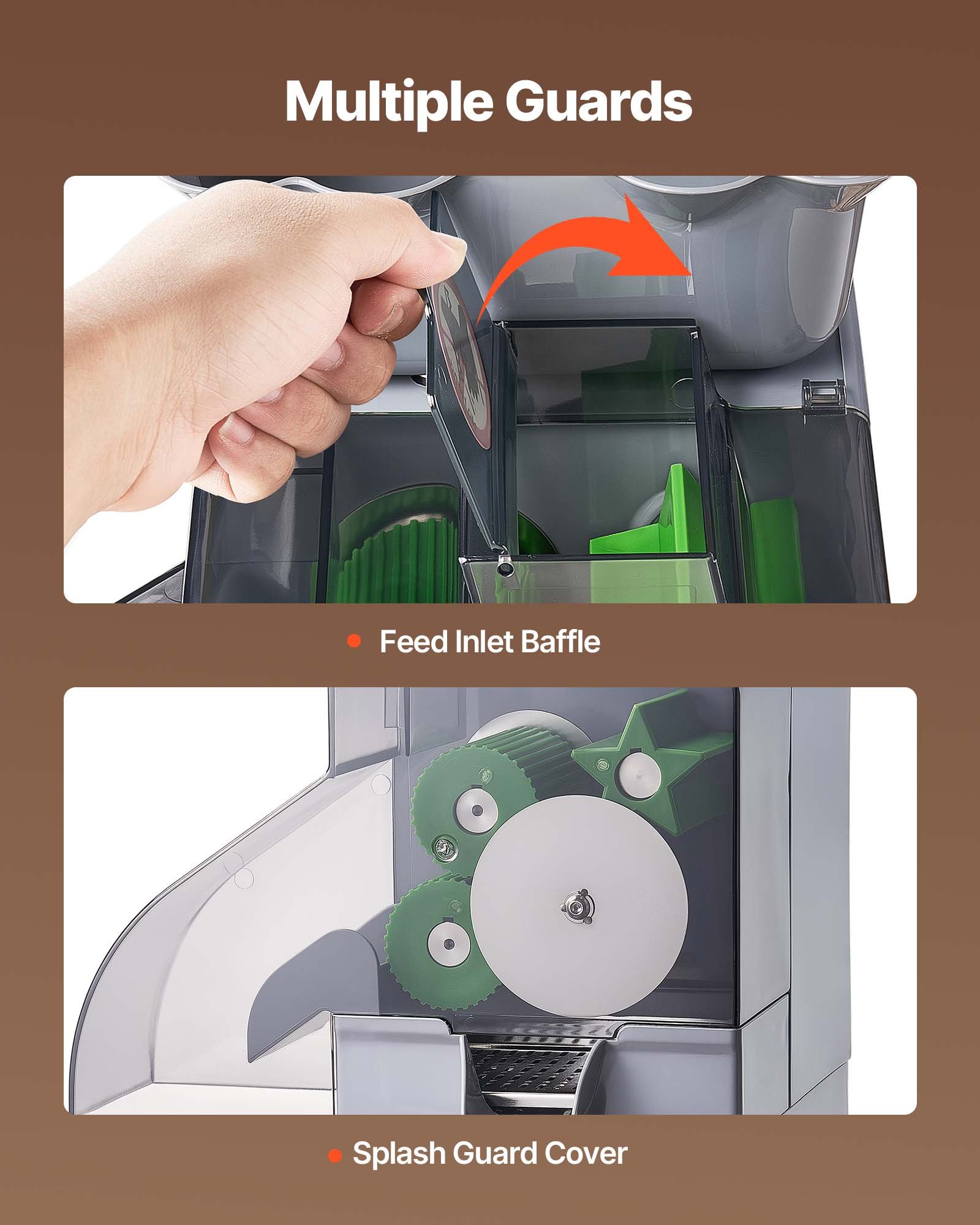 VEVOR Commercial Orange Juicer Machine, Slow Masticating Juicer Extractor, 100W Electric Orange Juice Squeezer, Lemon Citrus Pomegranates Extractor, with Peel Collecting Bucket and PC Cover