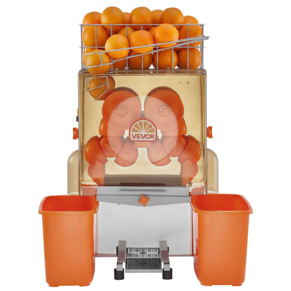 VEVOR Commercial Orange Juicer Machine, 120W Electric Orange Juice Press, Stainless Steel Orange Squeezer for 20 per Minute, Lemon Citrus Pomegranates Extractor with Peels Collecting Bucket