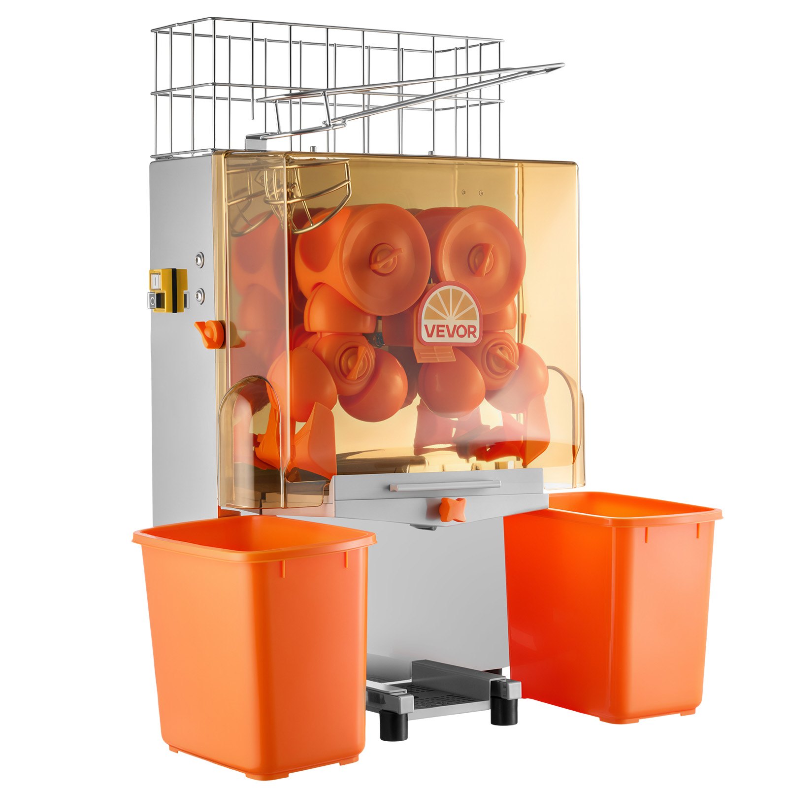 VEVOR Commercial Orange Juicer Machine, 120W Electric Orange Juice Press, Stainless Steel Orange Squeezer for 20 per Minute, Lemon Citrus Pomegranates Extractor with Peels Collecting Bucket