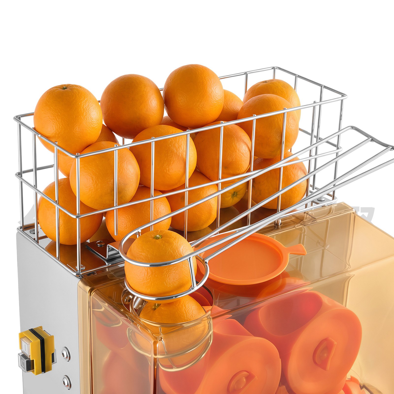 VEVOR Commercial Orange Juicer Machine, 120W Electric Orange Juice Press, Stainless Steel Orange Squeezer for 20 per Minute, Lemon Citrus Pomegranates Extractor with Peels Collecting Bucket