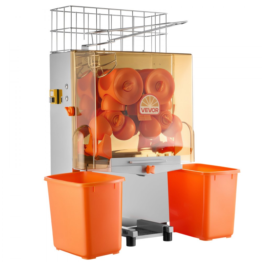 VEVOR Commercial Orange Juicer Machine, 120W Electric Orange Juice Press, Stainless Steel Orange Squeezer for 20 per Minute, Lemon Citrus Pomegranates Extractor with Peels Collecting Bucket