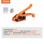 VEVOR Banding Strapping Kit with Strapping Tensioner Tool, 100 m Length Woven Strapping Cord Band, 100 Metal Seals, Pallet Packaging Strapping Banding Kit, Banding Packaging Strapping for Packing