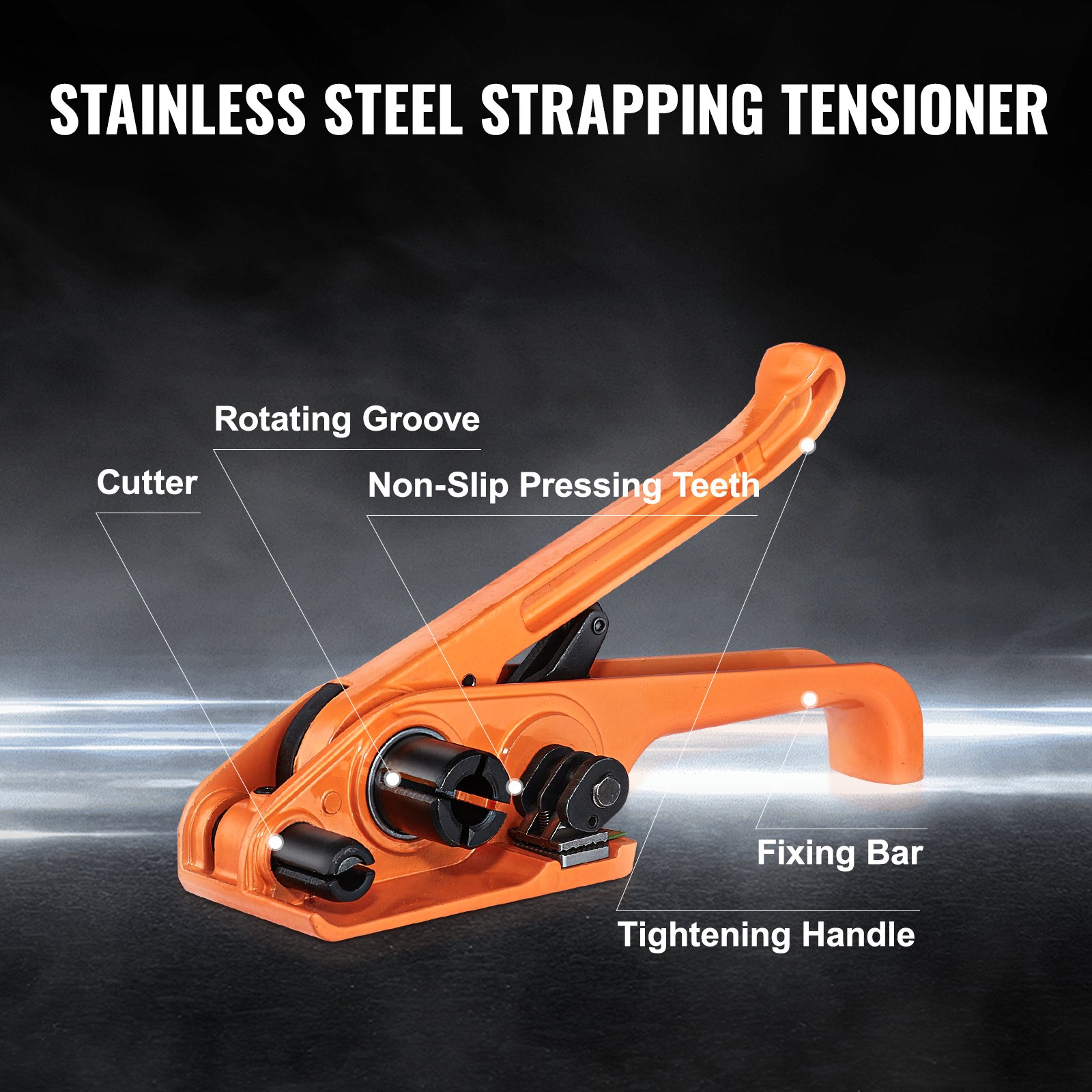 VEVOR Banding Strapping Kit with Strapping Tensioner Tool, 328 ft Length Woven Strapping Cord Band, 100 Metal Seals, Pallet Packaging Strapping Banding Kit, Banding Packaging Strapping for Packing