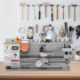 VEVOR Mini Metal Lathe Machine, 17.8 cm x 40.7 cm, 800W Precision Benchtop Power Metal Lathe, 150-2500 RPM Continuously Variable Speed, with 9.9 cm 3-jaw Metal Chuck Tool Box for Processing Precision Parts