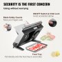 VEVOR Meat Slicer, 45W Electric Deli Slicer, Two 7.5" Stainless Steel Removable Blade, 0-15 mm Adjustable Thickness, with Child Lock Protection, Food Slicer Machine for Meat Cheese Bread for Home Use