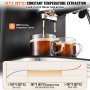 VEVOR espresso machine brewing two cups of coffee at 197°f (92°c) for perfect taste. ntc precision control.