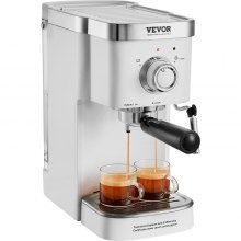Machine à café expresso VEVOR, machine à expresso semi-automatique 15 bars avec mousseur à lait, machine à latte à cappuccino professionnelle avec chaudière haute puissance et réservoir d'eau amovible, système de contrôle NTC