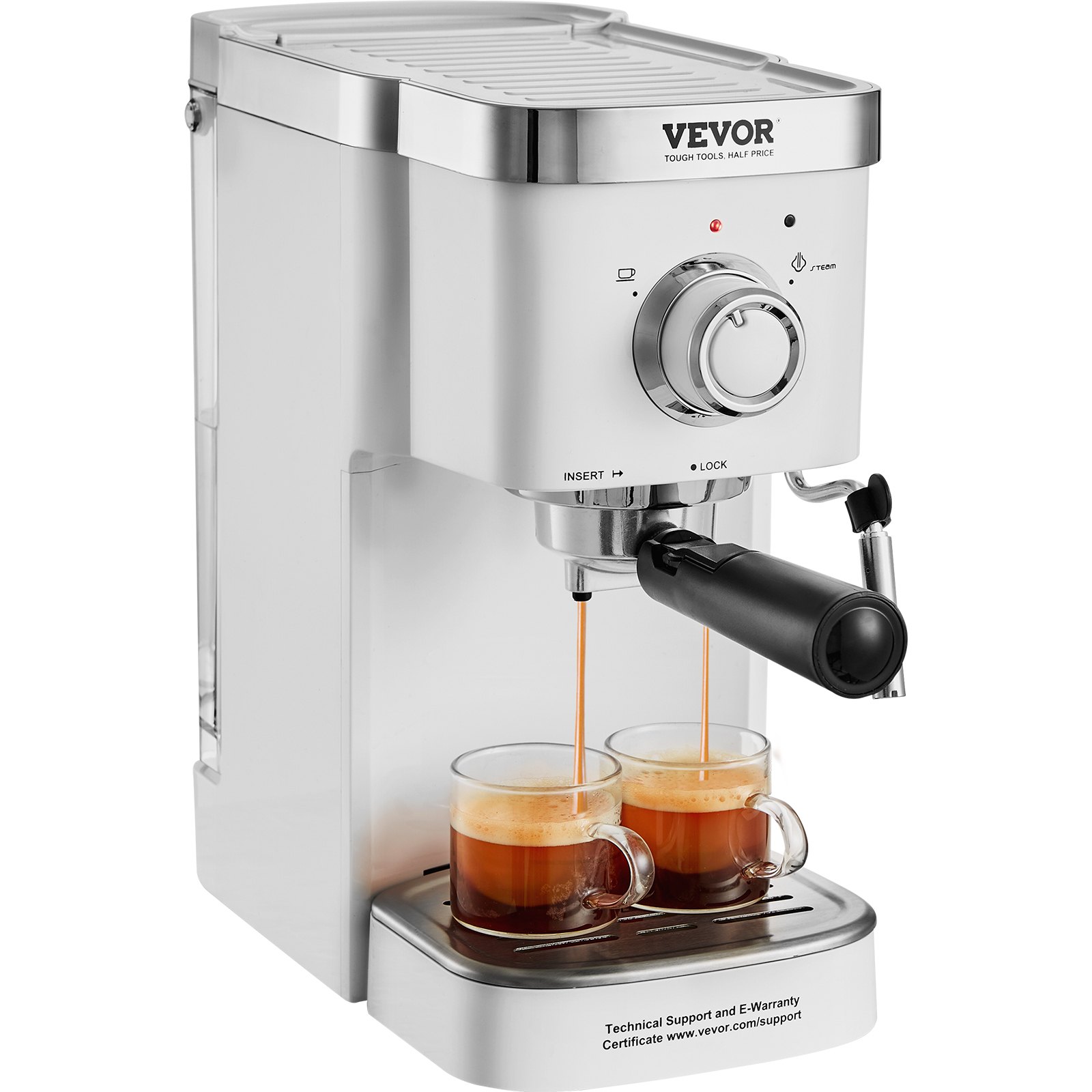 Espresso Coffee Machine, 15Bar Semi-Automatic Espresso Maker with Milk Frother Steam Wand, Professional Cappuccino Latte Machine with High-Power Boiler & Removable Water Tank, NTC Control System Espresso Coffee Machine, 15Bar Semi-Automatic Espresso Maker with Milk Frother Steam Wand, Professional Cappuccino Latte Machine with High-Power Boiler & Removable Water Tank, NTC Control System