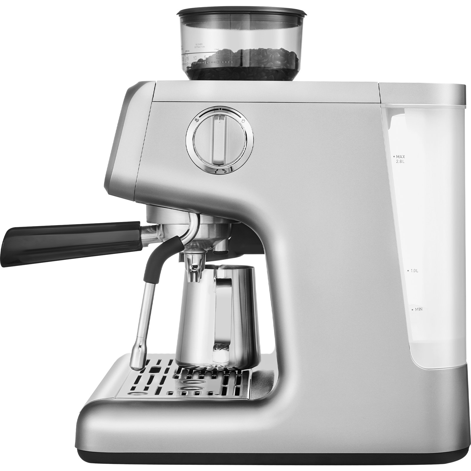 VEVOR Espresso Machine with Grinder, 15 Bar Semi Automatic Espresso Coffee Maker with Milk Frother Steam Wand, Removable Water Tank & Pressure Gauge for Cappuccino, Latte, Machiato, PID Control System
