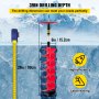 VEVOR Ice Drill Auger, 6\" Diameter Nylon Ice Auger, 39\" Length Ice Auger Bit,Auger Drill with 11.8\" Extension Rod,Auger Bit with Drill Adapter,Top Plate & Blade Guard for Ice Fishing Ice Burrowing