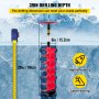 VEVOR Ice Drill Auger, 6" Diameter Nylon Ice Auger, 39" Length Ice Auger Bit,Auger Drill with 11.8" Extension Rod,Auger Bit w/Drill Adapter,Top Plate & Blade Guard for Ice Fishing Ice Burrowing Red