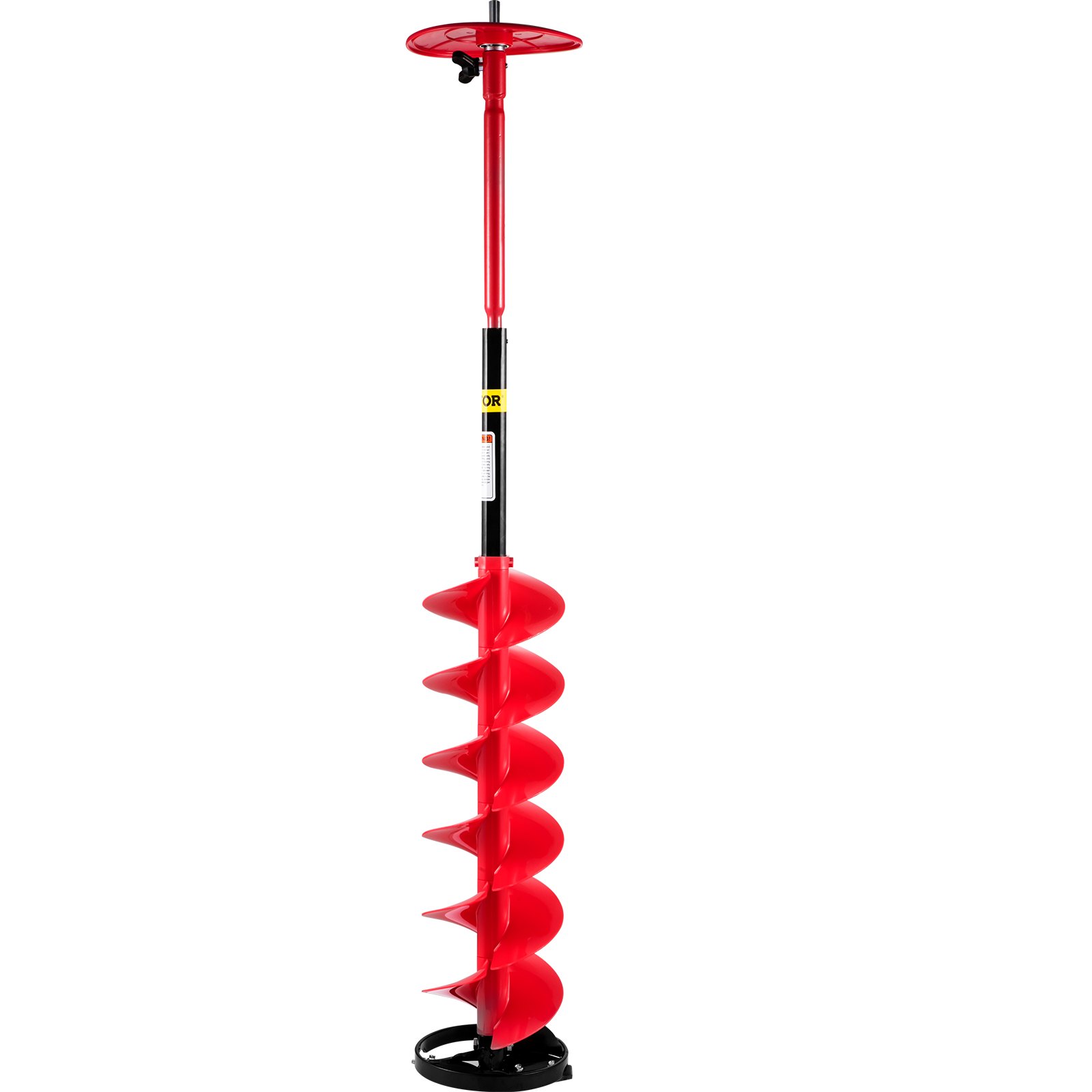 VEVOR Ice Drill Auger, 6\" Diameter Nylon Ice Auger, 39\" Length Ice Auger Bit,Auger Drill with 11.8\" Extension Rod,Auger Bit with Drill Adapter,Top Plate & Blade Guard for Ice Fishing Ice Burrowing