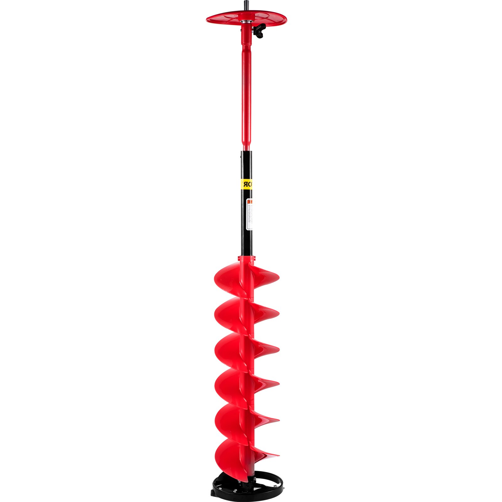 VEVOR Ice Drill Auger, 8\" Diameter Nylon Ice Auger, 39\" Length Ice Auger Bit,Auger Drill with 11.8\" Extension Rod,Auger Bit with Drill Adapter,Top Plate & Blade Guard for Ice Fishing Ice Burrowing