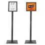 VEVOR Pedestal Sign Holder, 8.5 x 11 Inch Vertical and Horizontal Adjustable Poster Stand, Heavy-Duty Floor Standing Sign Holder with Metal Base for Display, Advertisement, and Outdoor, Black