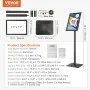 VEVOR Pedestal Sign Holder, 11 x 17 Inch Vertical and Horizontal Adjustable Poster Stand, Heavy-Duty Floor Standing Sign Holder with Metal Base for Display, Advertisement, and Outdoor, Black