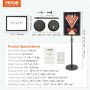 Suport pentru semne VEVOR cu piedestal, 11 x 17 inch, suport de afiș reglabil vertical și orizontal, suport pentru semne de podea rezistent, cu bază rotundă pentru afișare, publicitate și exterior, negru