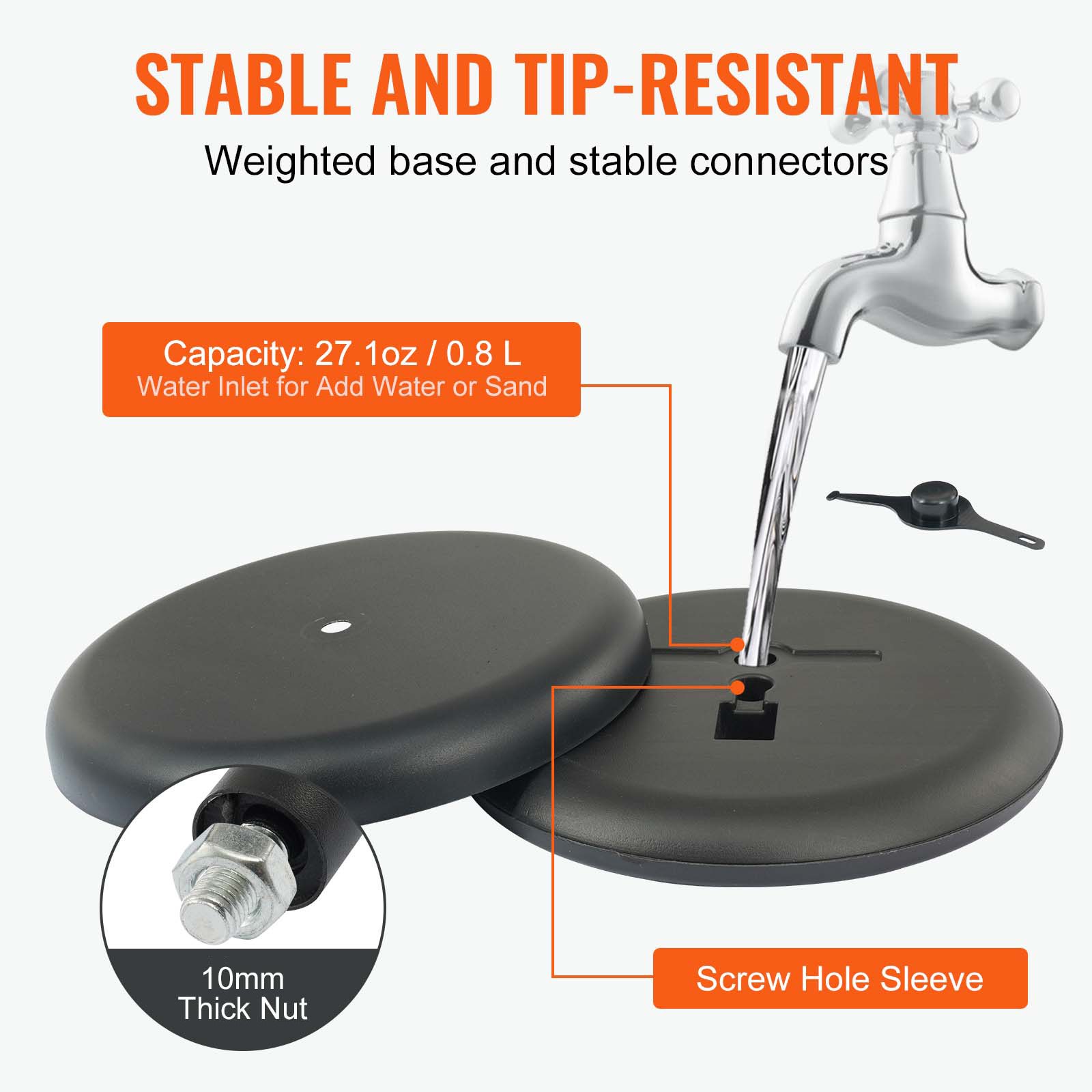 VEVOR Pedestal Sign Holder Adjustable Poster Stand 11 x 17 Inch Round Base