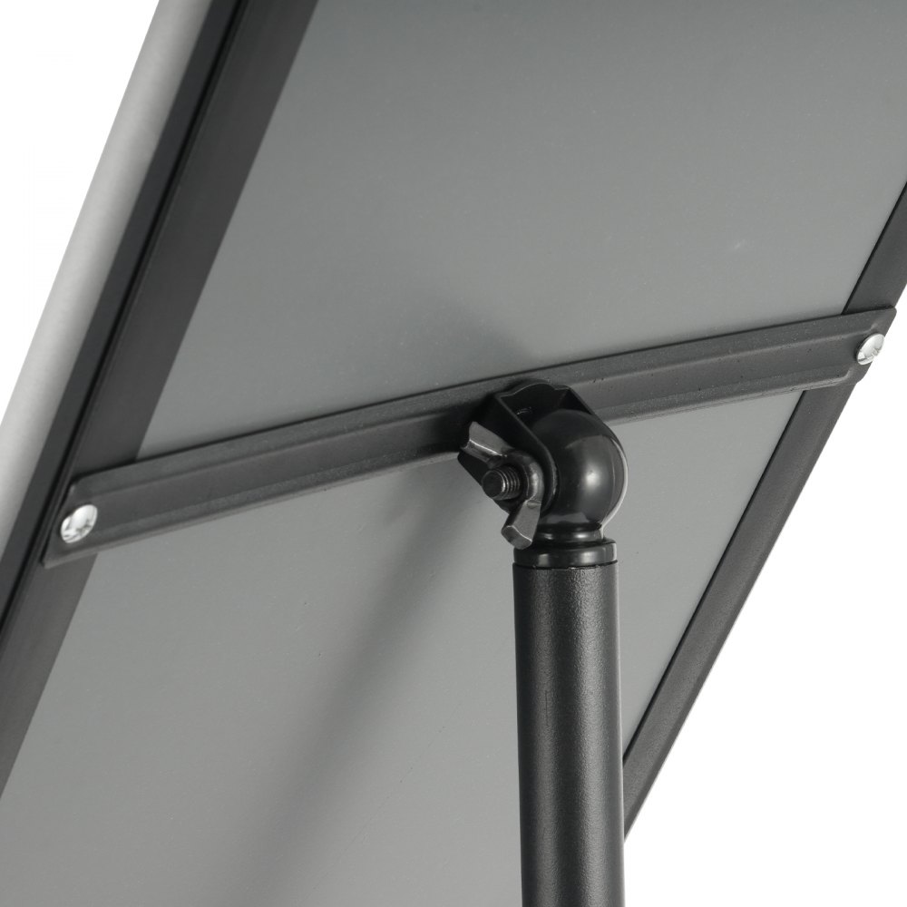 VEVOR Pedestal Sign Holder, 8.5 x 11 Inch Vertical and Horizontal Adjustable Poster Stand, Heavy-Duty Floor Standing Sign Holder with Round Base for Display, Advertisement, and Outdoor, Black