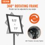 Suport pentru semne VEVOR pe piedestal, 8,5 x 11 inch, suport de afiș ajustabil vertical și orizontal, suport pentru semne de podea rezistent, cu bază rotundă pentru afișare, publicitate și exterior, negru