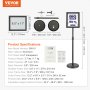 VEVOR Pedestal Sign Holder, 8.5 x 11 Inch Vertical and Horizontal Adjustable Poster Stand, Heavy-Duty Floor Standing Sign Holder with Round Base for Display, Advertisement, and Outdoor, Black