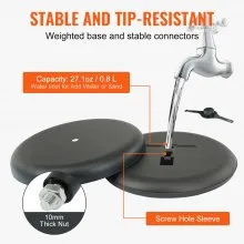 VEVOR Pedestal Sign Holder, 8.5 x 11 Inch Vertical and Horizontal Adjustable Poster Stand, Heavy-Duty Floor Standing Sign Holder with Round Base for Display, Advertisement, and Outdoor, Black