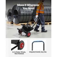 VEVOR Banding Strapping Cart, Fit for Steel Strapping Coils with 23.6 inches Core Outer Size, Heavy Duty Strapping Dispenser with Rubber Wheels, Suitable for Factory, Warehouse, Loading Area