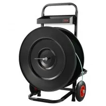 VEVOR Banding Strapping Cart, for PET/PP/Fiber/Steel Strapping Coils with 8" or 16" Core Size, Heavy Duty Strapping Dispenser, Equipped with Anti-Retreat Pulleys, Upgrade Brake System, Spacious Tray