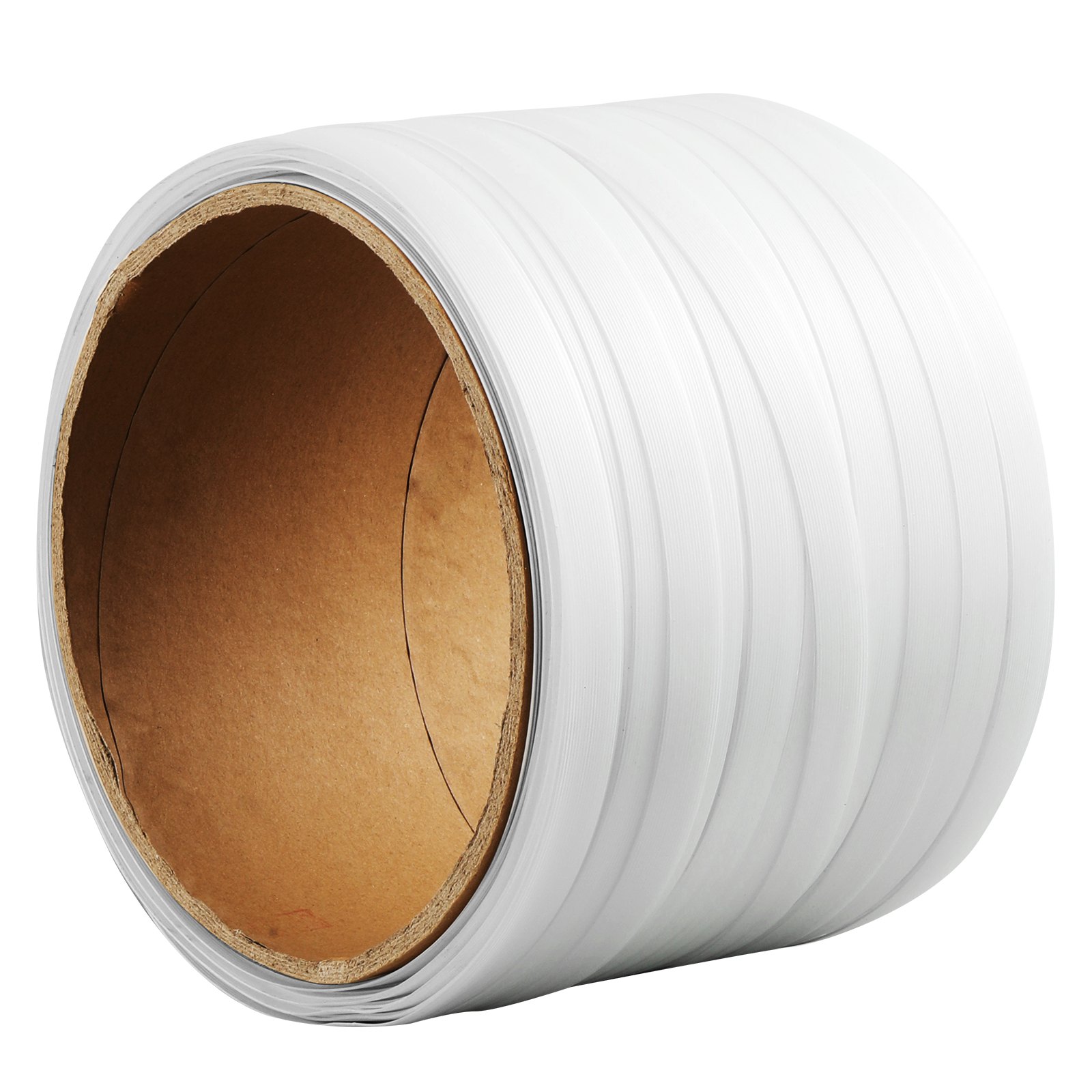 VEVOR Packaging Woven Cord Strapping Roll, 330' Length x 3/4" Width x 0.03" Thickness, 1763 lbs Break Strength, Heavy Duty Banding Pallet Strap Coil, Portable Strong Banding Packing Straps, White