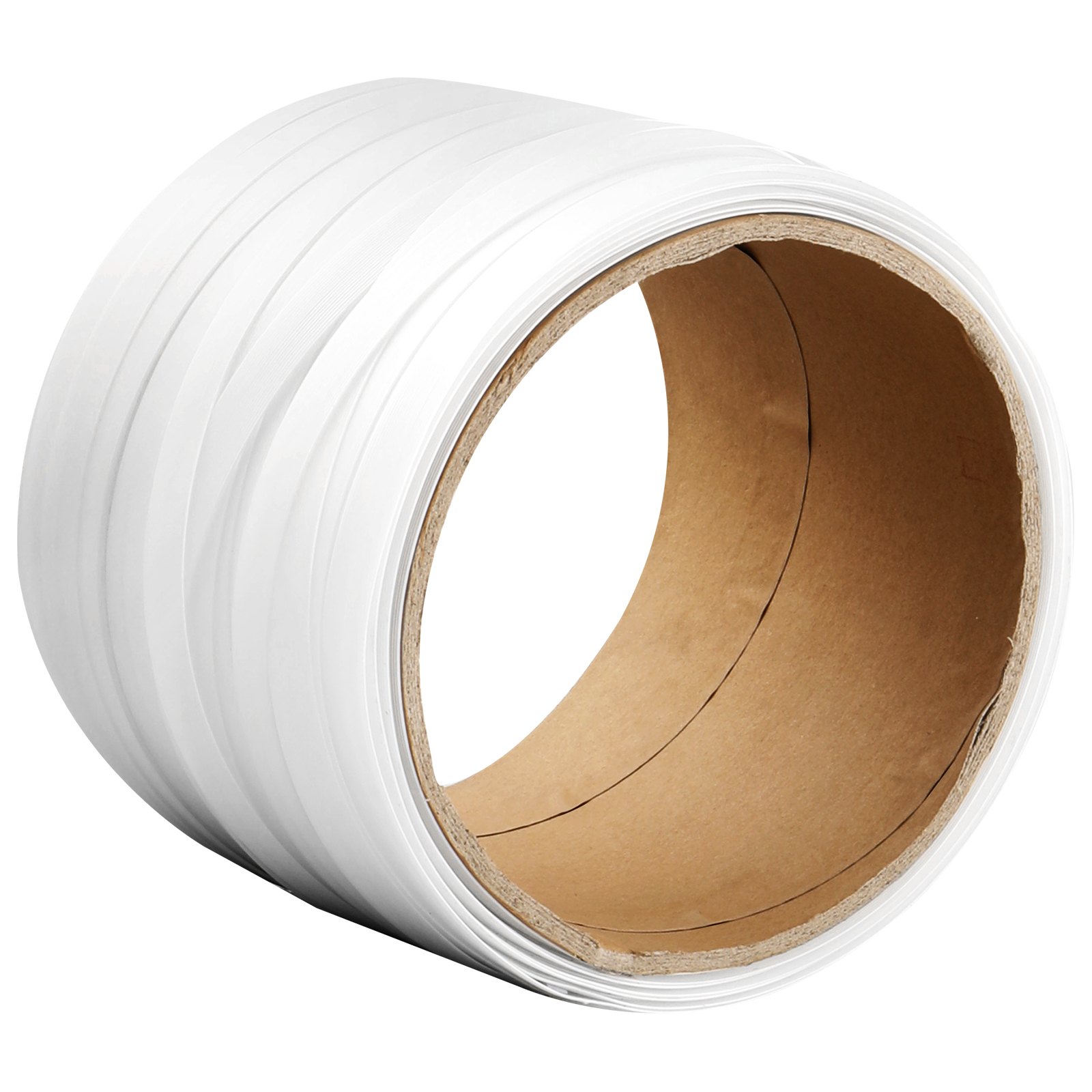 VEVOR Packaging Woven Cord Strapping Roll, 330' Length x 3/4" Width x 0.03" Thickness, 1763 lbs Break Strength, Heavy Duty Banding Pallet Strap Coil, Portable Strong Banding Packing Straps, White