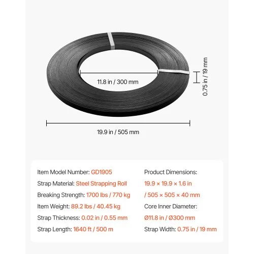 Terasest pakkelint 19 mm x 0,55 mm, 500 m — pilt 7