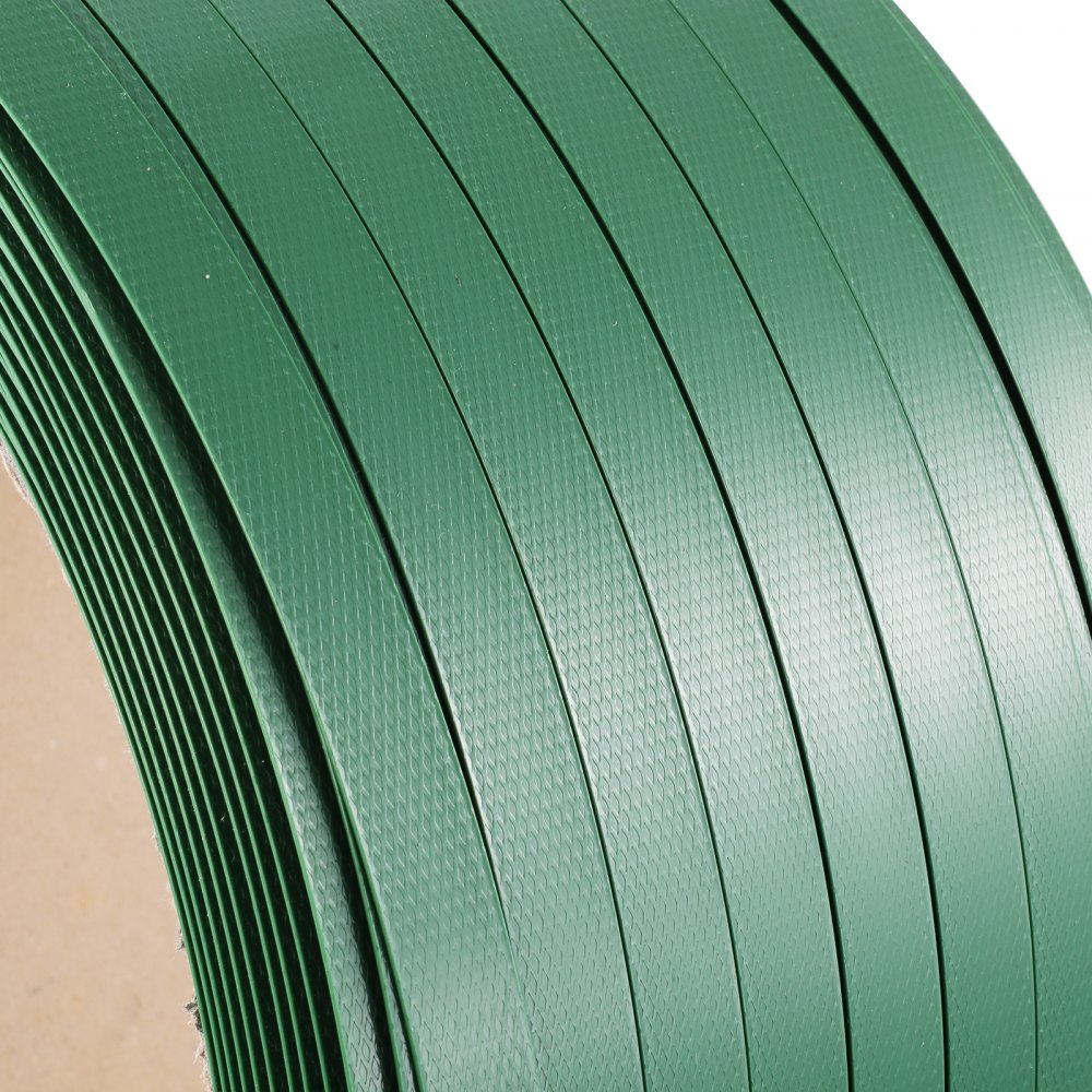 VEVOR Packaging Polyester PET Strapping Roll, 1000' Length x 0.63" Width x 0.03" Thickness, 992 lbs Break Strength, Heavy Duty Banding Pallet Strap Coil, Portable Strong Banding Packing Straps, Green