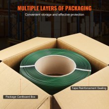 VEVOR Packaging Polyester PET Strapping Roll 15.9 mmx0.8 mmx1200 m Banding Strap