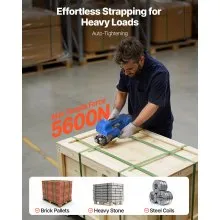 VEVOR Electric Strapping Machine, 2 x 4000mAh Batteries, Automatic Strapping Tool with Digital Display for 0.394-0.748 inches Wide PET Straps, Handheld Banding Tools for Packaging Box Pallet