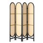 VEVOR 4 Panel Room Divider, Hand-Woven Rattan Folding Privacy Screens with Hinges, Portable Partition Room Dividers, Wooden Freestanding Wall Divider for Room Separation, Living Room, Bedroom, Brown