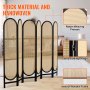 VEVOR 6 Panel Room Divider Hand-Woven Rattan Folding Privacy Screens Brown