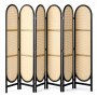VEVOR 6 Panel Room Divider, Hand-Woven Rattan Folding Privacy Screens with Hinges, Portable Partition Room Dividers, Wooden Freestanding Wall Divider for Room Separation, Living Room, Bedroom, Brown