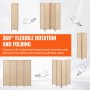 VEVOR 4 Panel Room Divider Bamboo Hand-Woven Folding Privacy Screens Natural