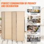 VEVOR 4 Panel Room Divider Bamboo Hand-Woven Folding Privacy Screens Natural