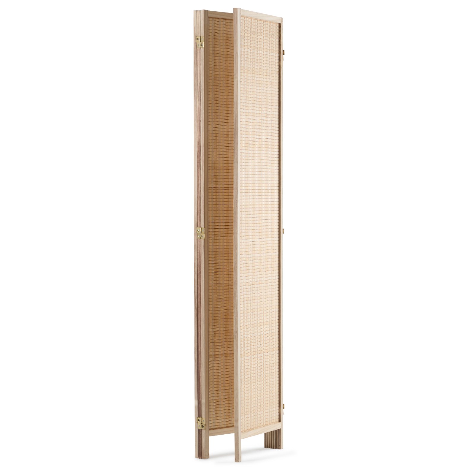 VEVOR 4 Panel Room Divider Bamboo Hand-Woven Folding Privacy Screens Natural