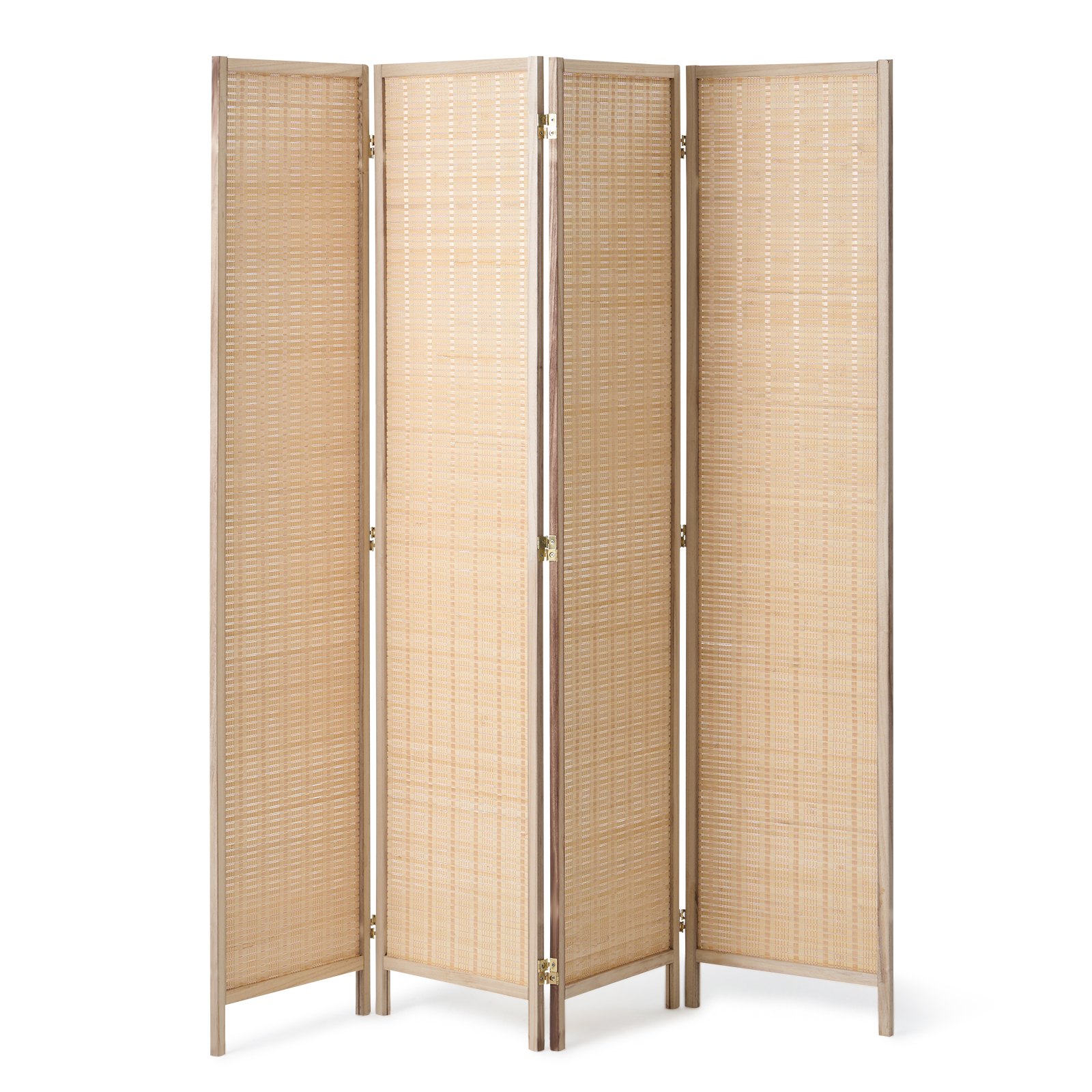 VEVOR 4 Panel Room Divider Bamboo Hand-Woven Folding Privacy Screens Natural