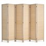 6 Panel Room Divider Bamboo Hand-Woven Folding Privacy Screens Natural