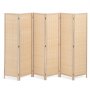 Biombo VEVOR de 6 paneles, biombos plegables de bambú tejido a mano con bisagras, separadores portátiles y separadores de pared independientes para separar ambientes, sala de estar y dormitorio, color natural.