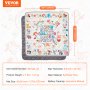 VEVOR Baby Play Mat, 50""x50"" Baby Crawling Mat, Non-Slip One-Piece Thickened Soft Baby Playmat, Foldable Rollable Floor Mat, Waterproof Activity Playmats for Babies,Toddlers, Infants, Machine Washable