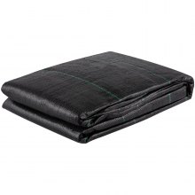 Tela geotextil VEVOR, 12.5 x 50 pies, 3.5 oz, tela de drenaje de entrada de PP tejida con 600 lb de resistencia a la tracción, base resistente para estabilización de suelos, paisajismo, barrera contra malezas, 12.5 pies x 50 pies, 3.5 oz, negro