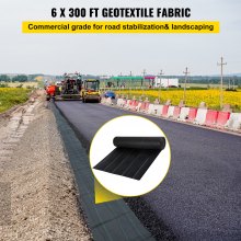 VEVOR Geotextile Fabric Woven Driveway Fabric 6' x 300' Landscaping Fabric 3oz
