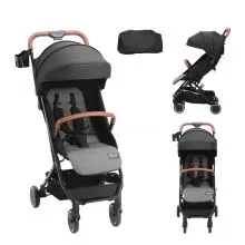 VEVOR Standard Baby Infant Stroller, Toddler Stroller with 95°-150° Adjustable Backrest & & 0/90°Adjustable Footrest & One-click Folding, Newborn Stroller with Cup Holder and Carry Bag, Black