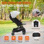 VEVOR Standard Baby Infant Stroller, Toddler Stroller with 95°-150° Adjustable Backrest & & 0/90°Adjustable Footrest & One-click Folding, Newborn Stroller with Cup Holder and Carry Bag, Light Grey