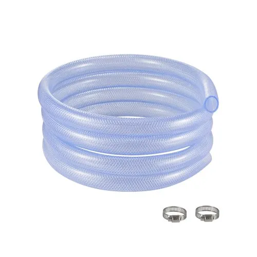 Braided Clear Vinyl Tubing 3/4" ID x 19/20" OD 10FT Plastic PVC Tubing