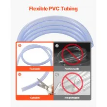 Braided Clear Vinyl Tubing 3/4" ID x 19/20" OD 10FT Plastic PVC Tubing