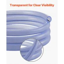 Braided Clear Vinyl Tubing 3/4" ID x 19/20" OD 10FT Plastic PVC Tubing
